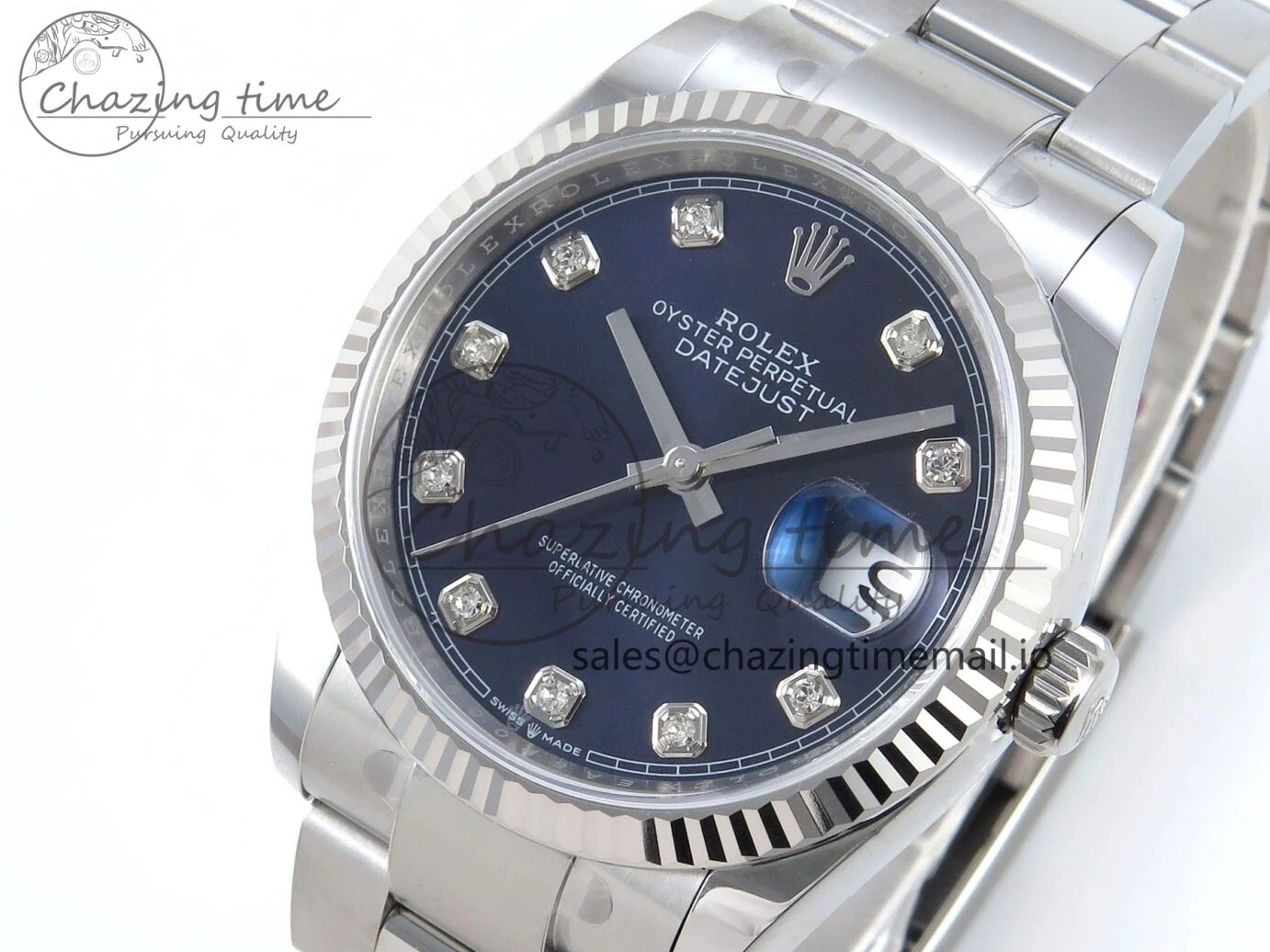 0108 DateJust 36 126234 EWEF Best Edition Blue Diamonds Dial on Oyster Bracelet A Resilient 695